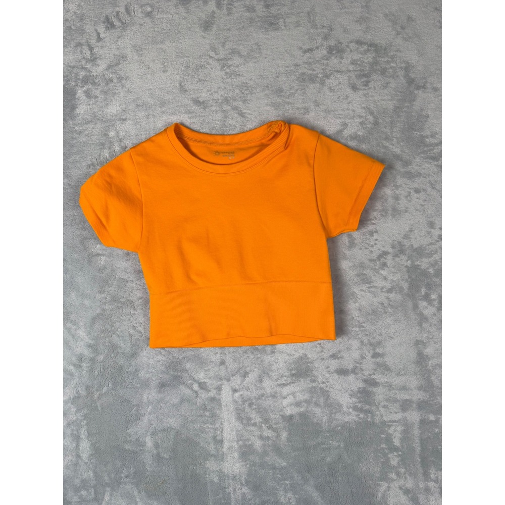 Offline by Aerie Seamless Crop Top Orange Short Sleeve Activewear XS